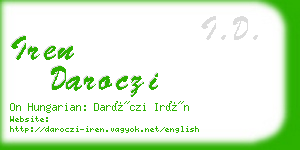 iren daroczi business card